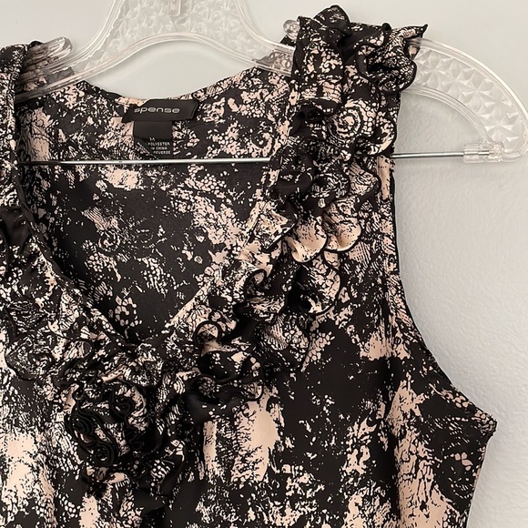 Spense Sleeveless Ruffled V-Neck Top Sz M - Picture 3 of 6